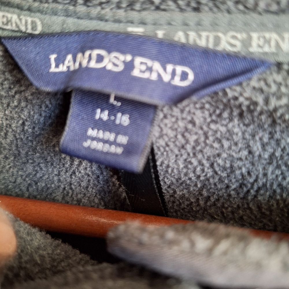 Lands End L Gray Fleece Jacket - Picture 5 of 6